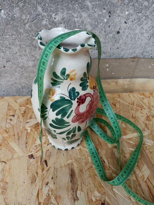 Stary ceramiczny vintage malowany wazon  23 cm