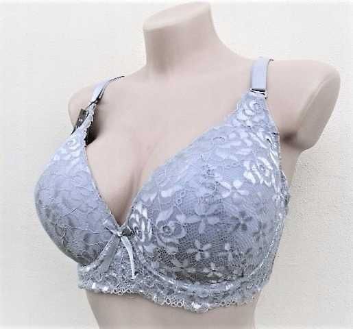 Teyi / biustonosz koronkowy szary 85E usztywniany