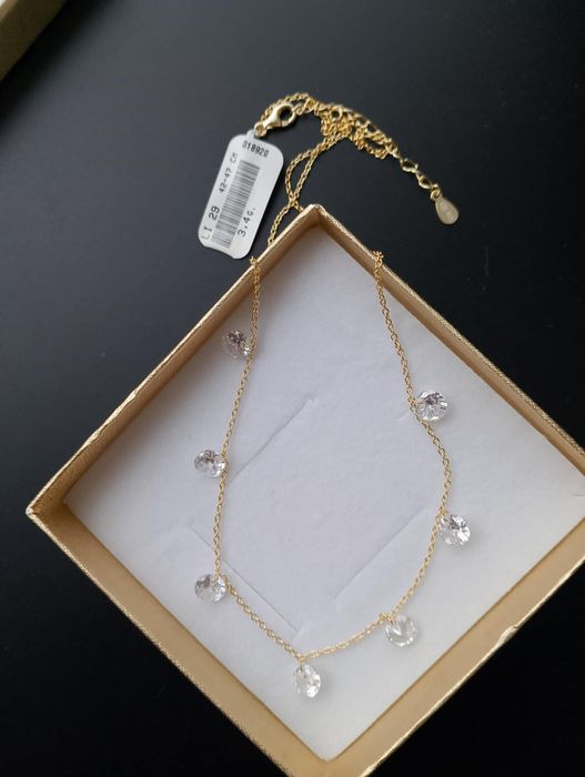 Celebrytka z cyrkoniami srebro 925 pozłacana