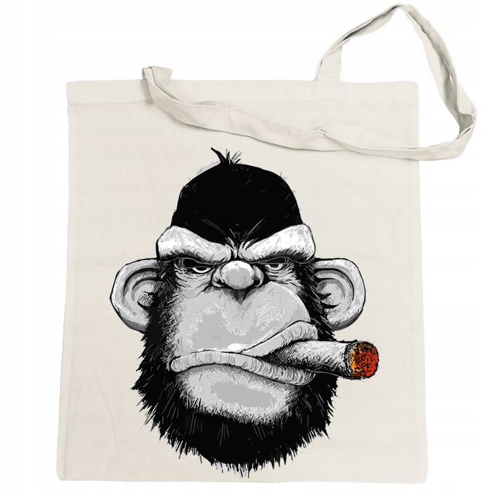 torba zakupowa goryl z cygarem modny nadruk prezent