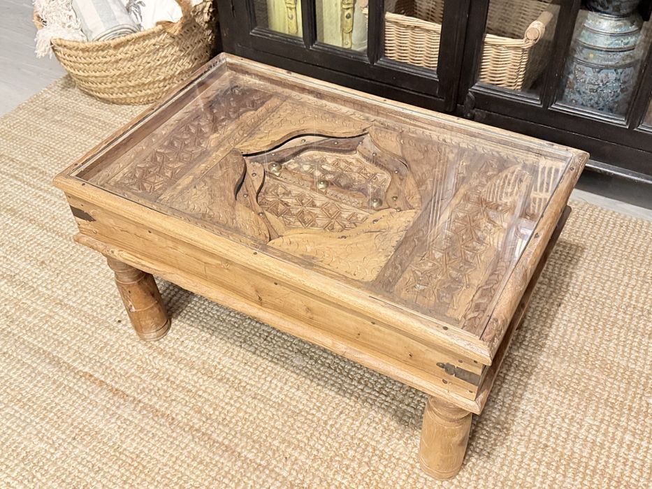 mesa, centro, apoio, antiga, talha, oriental, indiana, rustica