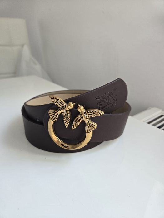 Damski Pasek pinko brazowy