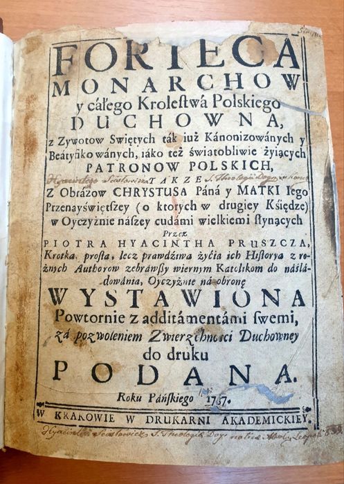 Pruszcz - Forteca Monarchów, starodruk 1737, super stan