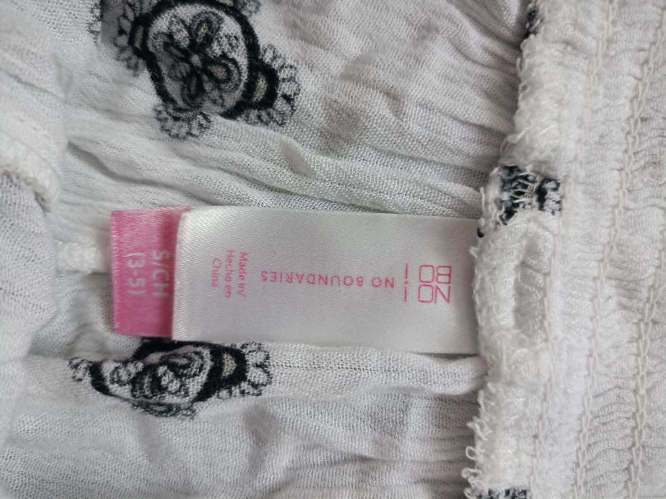 Lekkie spodenki boho No Boundaries S czarno-białe wiskoza wzory etno