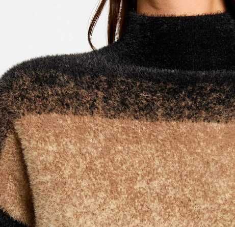 Camisola de gola alta castanha em pêlo Morgan (NOVA COM ETIQUETA)