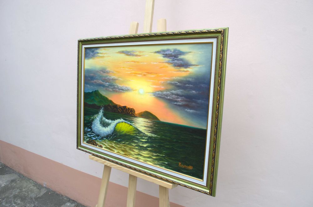 картина олією на полотні "Морська хвиля"