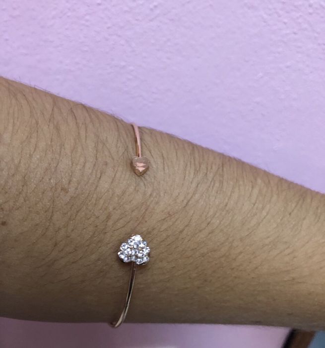 Pulseira escrava coração dourada (ajustável)