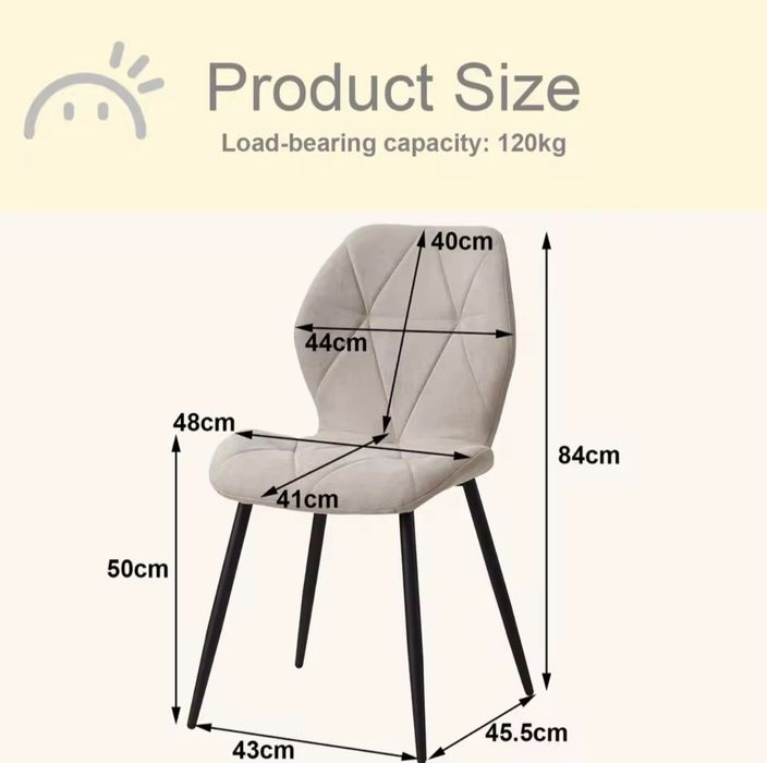 Krzesła kuchenne do salonu CIEMNY BEŻ BLUVEL 40 4 szt