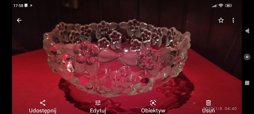 Duża kryształowa salaterka USA