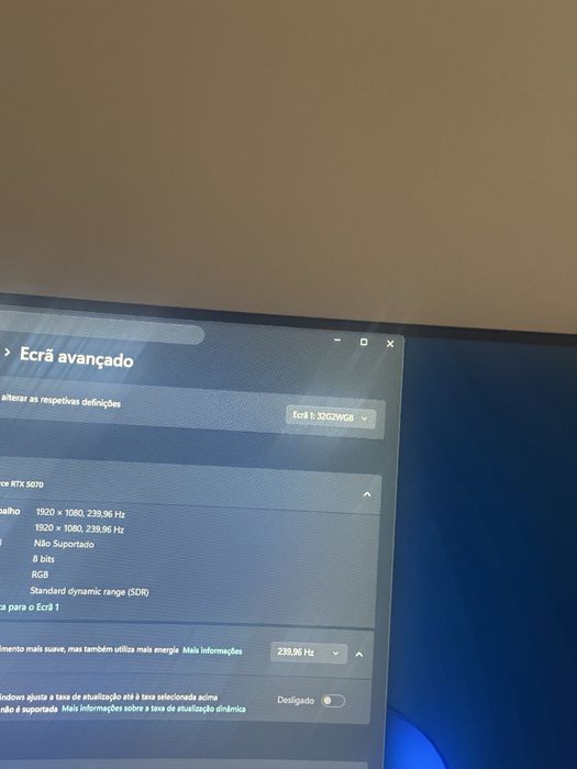 Monitor aoc 240hz com 0.5 ms de resposta