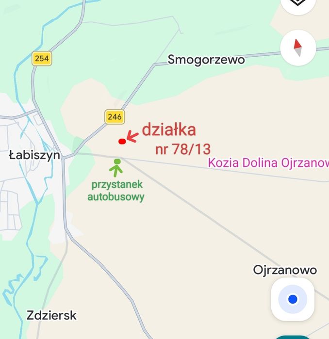 Działka 1030 m² Łabiszyn Wieś  –WZ idealna pod dom, blisko miasta i WZ - Widok 2