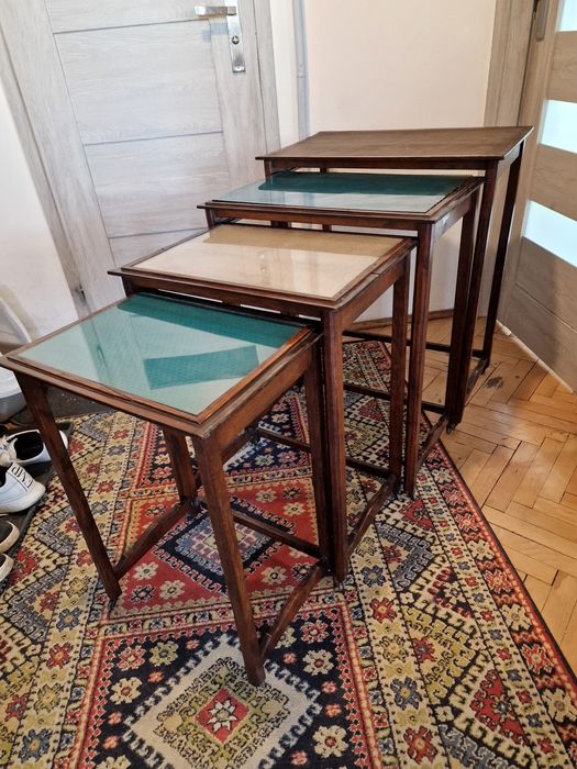 Stolik kawowy pomocnik poczwórna antyk początek XX