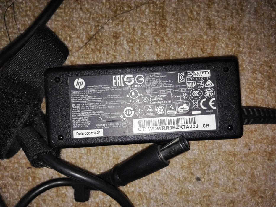Блок живлення для ноутбука HP 19V, 2.31A, 45W, 7.4x5.0mm