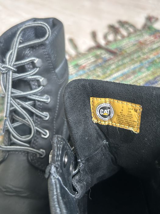 Черевики чоловічі (унісекс) чорні шкіряні caterpillar (cat footwear) модель deplete wp (waterproof мембрана) 40 розмір