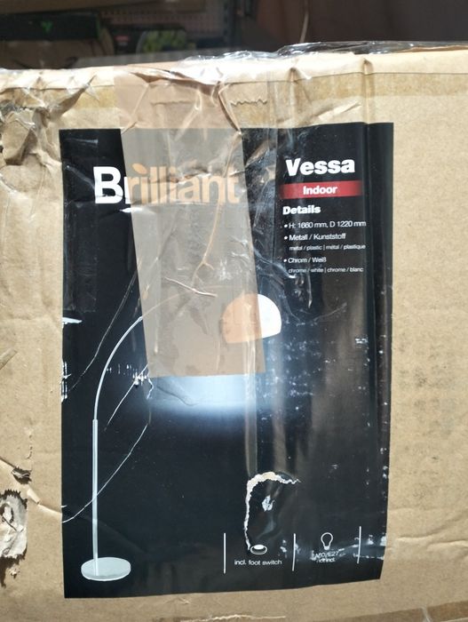łukowa lampa podłogowa Brilliant Vessa,okazja