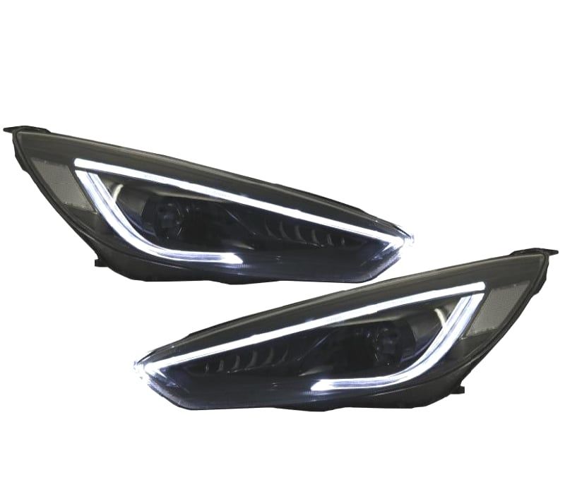 FARÓIS FORD FOCUS MK3 15-17 NEW LOOK COM INDICADOR LED DINÂMICO