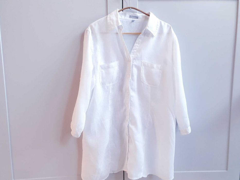 Biała koszula lniana Maddison 44 len