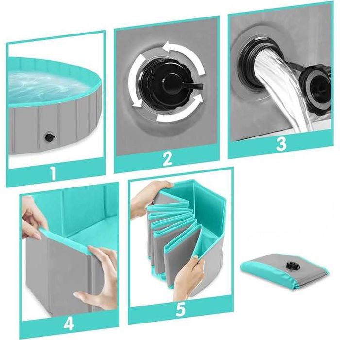 BASEN Kojec dla PSA DZIECI XXL 160x30cm SKŁADANY Ogrodowy do KĄPIELI