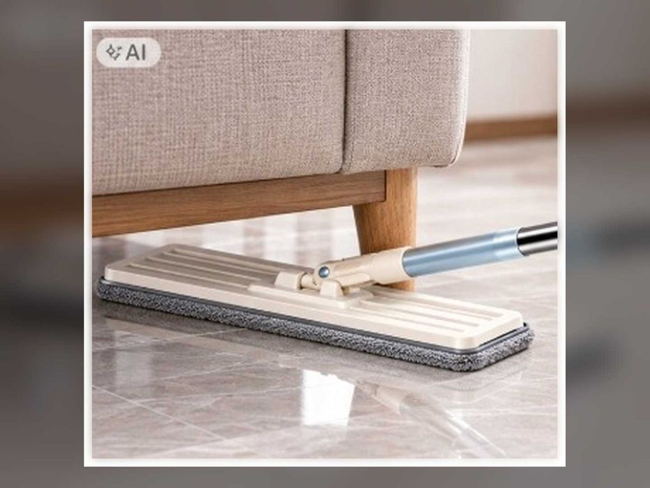Nowy Mop Płaski Z Wiadrem Dwukomorowym Wyciskacz 2 Wkłady 120 Cm