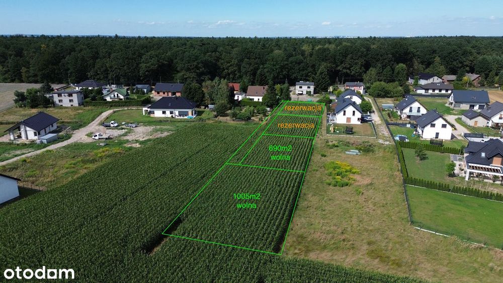 Działki budowlane przy lesie | 690m²| 1005 m²