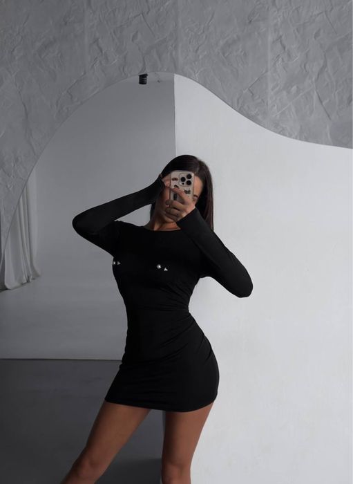 Коротка сукня жіноча з пірсингом/платье с пирсингом мини