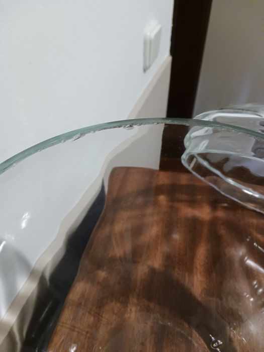 Pote com tampa em vidro/cristal com várias utilidades