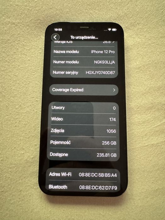 iPhone 12 Pro 256GB Pacific Blue - IDEALNY stan, zero rys, bateria 81%