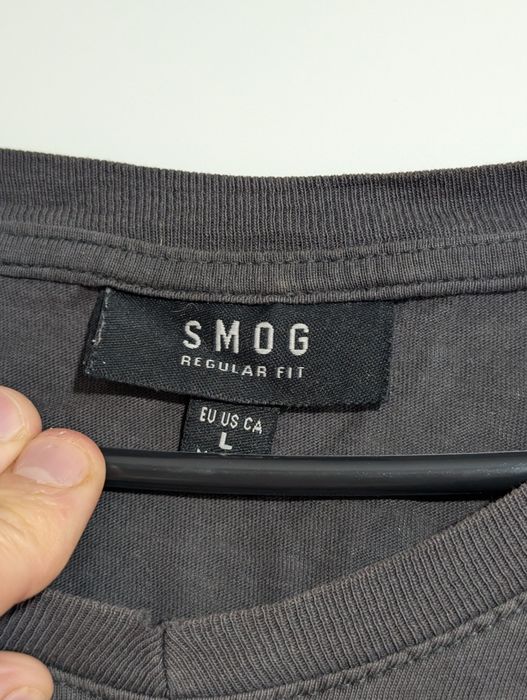 Męska ciemno-szara koszulka SMOG regularfit rozmiar L