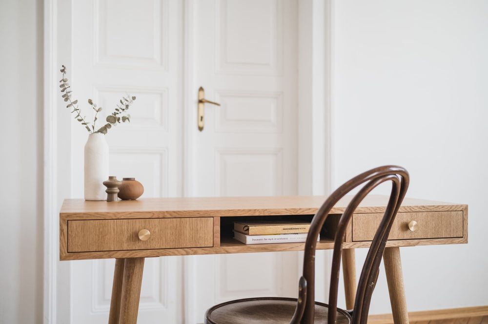 Biurko drewniane Viken mid-century modern duński styl