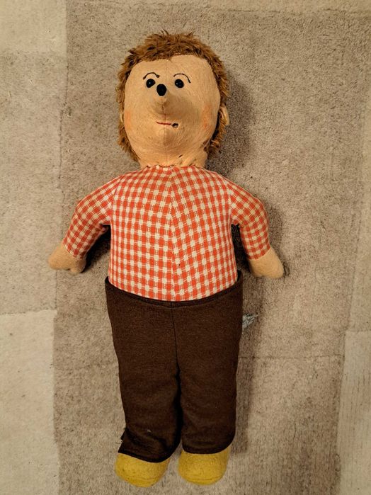 Stara zabawka jeż maskotka pluszak Mecky, Mucky, vintage DDR