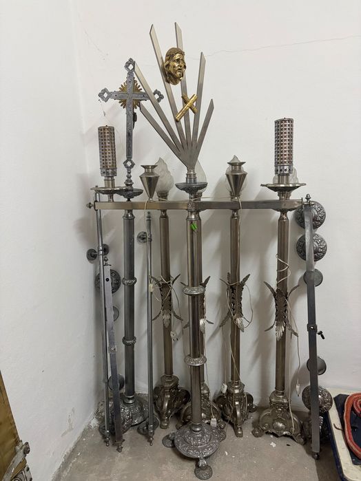 Conjunto de velório em estanho