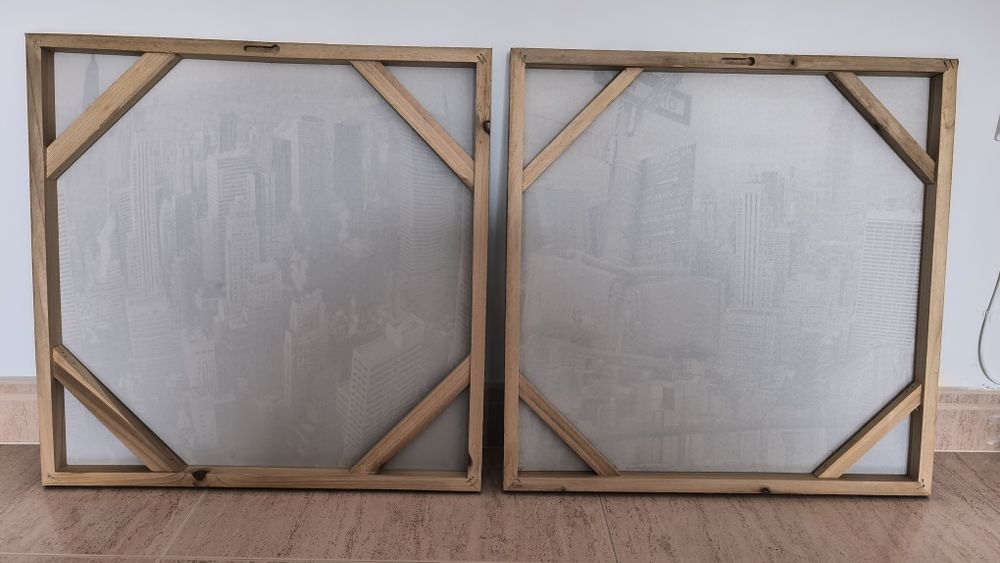 2 telas decorativas 64× 64 cm