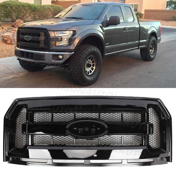 2015-17 Ford F150 Grill Atrapa czarny połysk NOWA z Usa