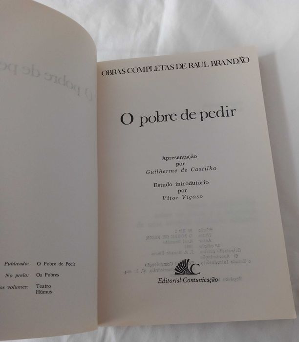 1a Edição (1984) Livro O Pobre de Pedir de Raul Brandão [Portes Incluídos]