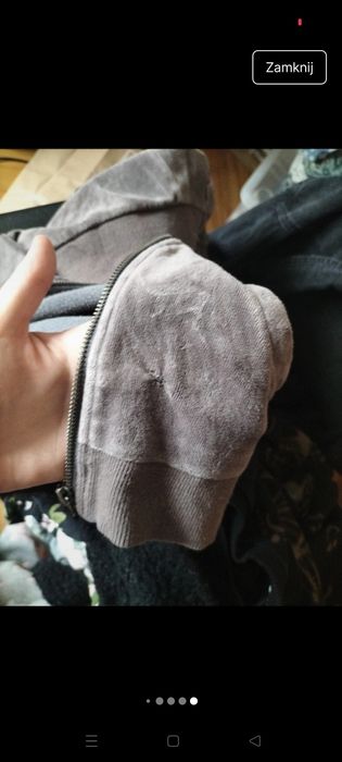 Welurowa szara bluza y2k alternative