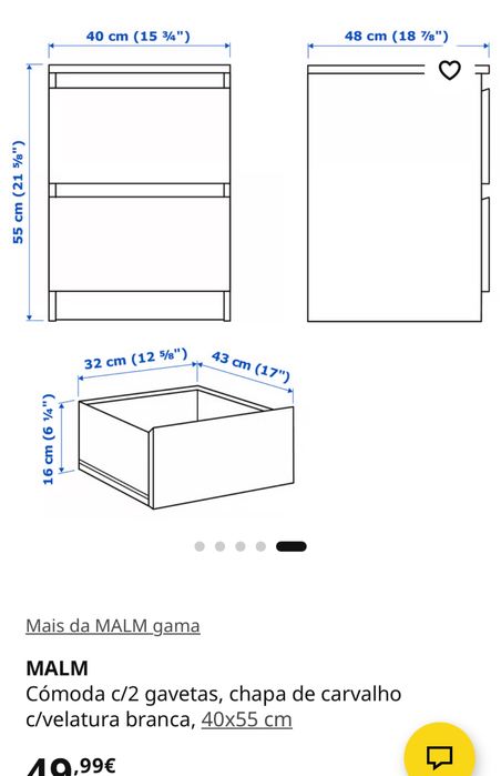 Mesa de cabeceira malm ikea
