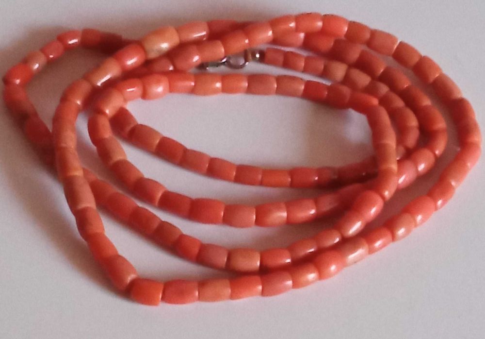 Намисто старовинне з рожевих коралів, 90 см.