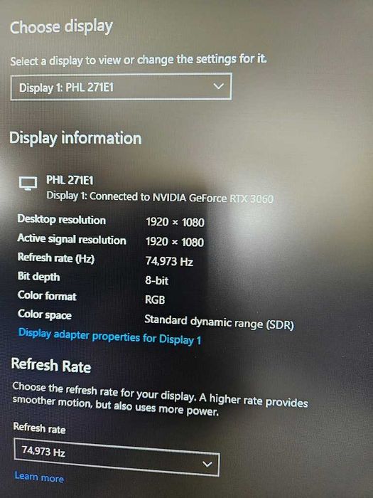 Monitor LED 27" Philips 271E1SD, Full HD, 75Hz - Como Novo
