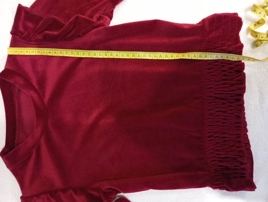 Welurowa bluzeczka bordo 6-8 lat