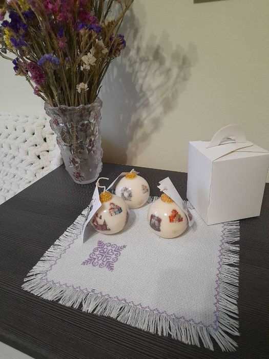 ароматичні свічки незвичайні Новорічні кулі, бренд AROMA VIDA 250 грн