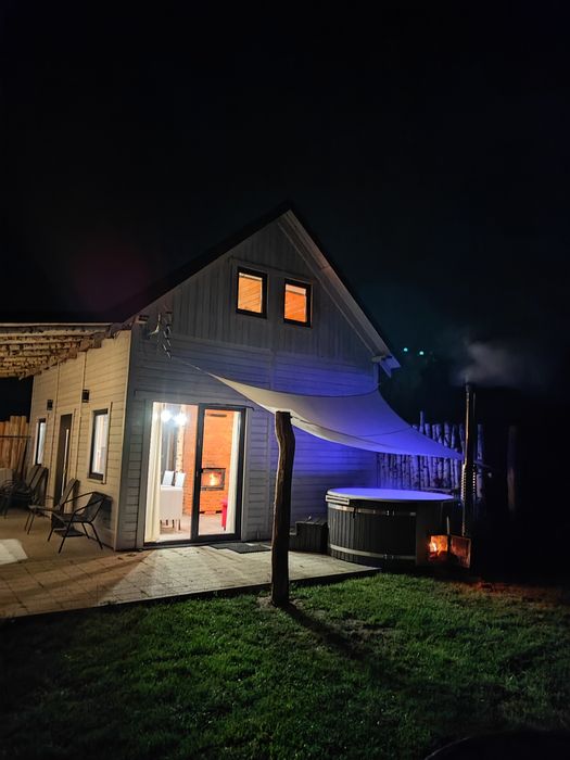 Duży Brzozowy Domek z jacuzzi na wyłączność, balia, Kaszuby, wakacje