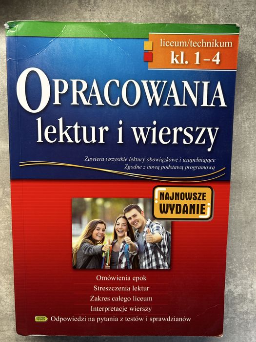 Opracowania lektur i wierszy dla liceum i technikum 1-4