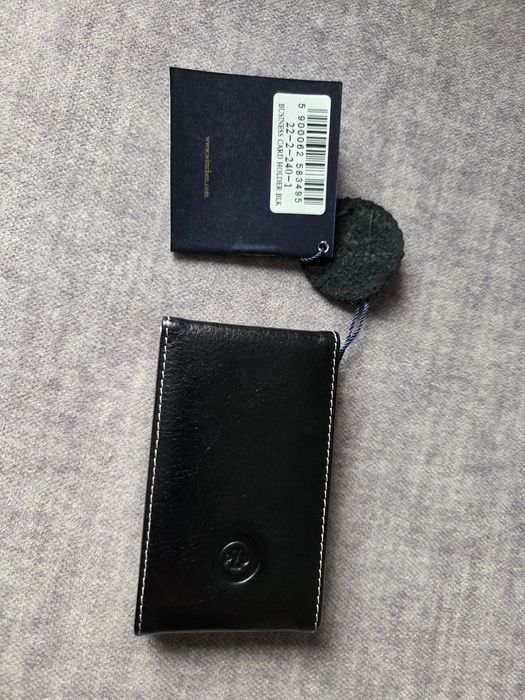 Czarne skórzane etui na wizytówki WITTCHEN Italy