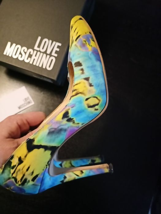Szpilki Love Moschino  wielokolorowe