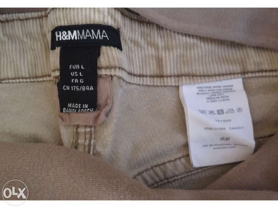 Calças de grávida – h&m mama – XXL – bombazine – beje / castanho claro