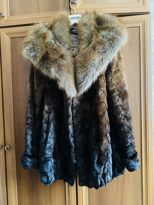 Шуба Норка воротнік Куниця полушубка