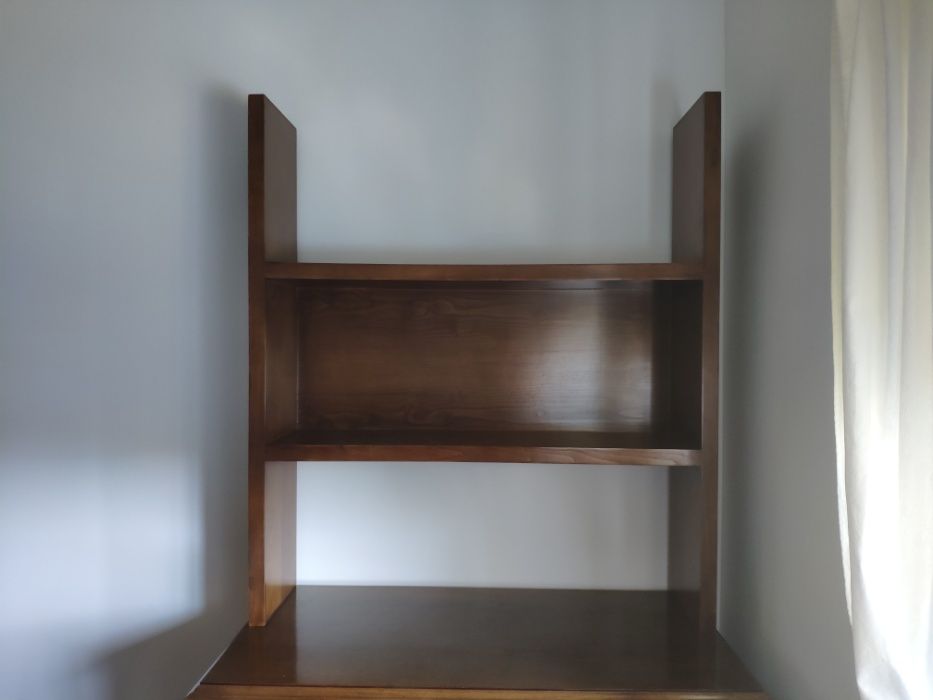 Secretária + prateleiras madeira maciça