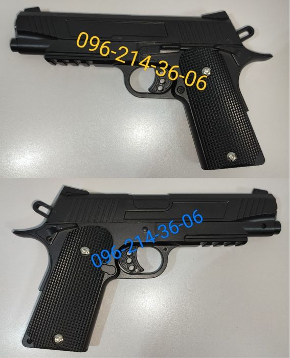 Детский мощный  пистолет Colt 1911 Tactical металлический стреляет