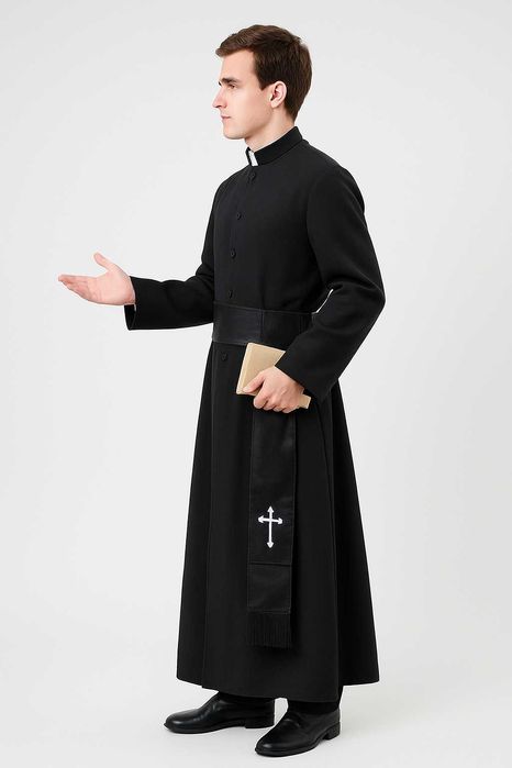 STRÓJ KSIĘDZA Halloween Ksiądz Sutanna Przebranie Kapłan Proboszcz XL