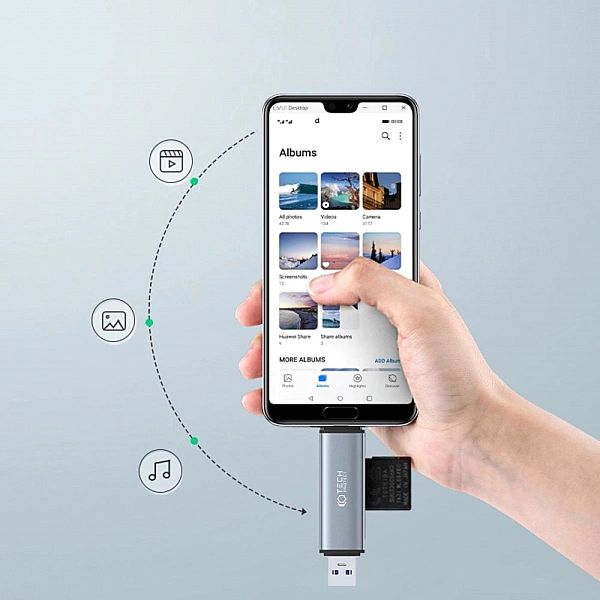 Tech-Protect Ultraboost Card Reader Sd & Micro Sd Grey